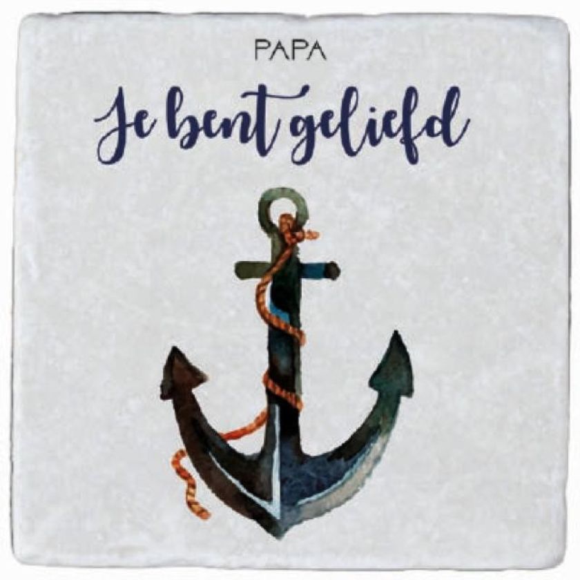 Papa je bent geliefd 10x10 cm - MA17707 -  Tegels van steen bij MajesticAlly