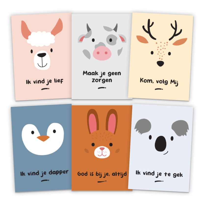 Set kinderkaarten met dieren