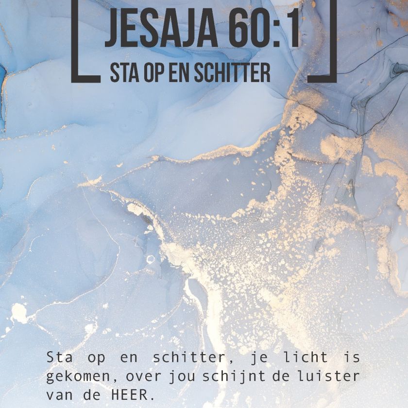 Bijbeltekstkaart 'Jesaja 60:1 NBV21