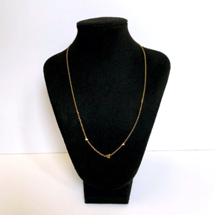 MA47011 - Ketting drie hartjes - Goud