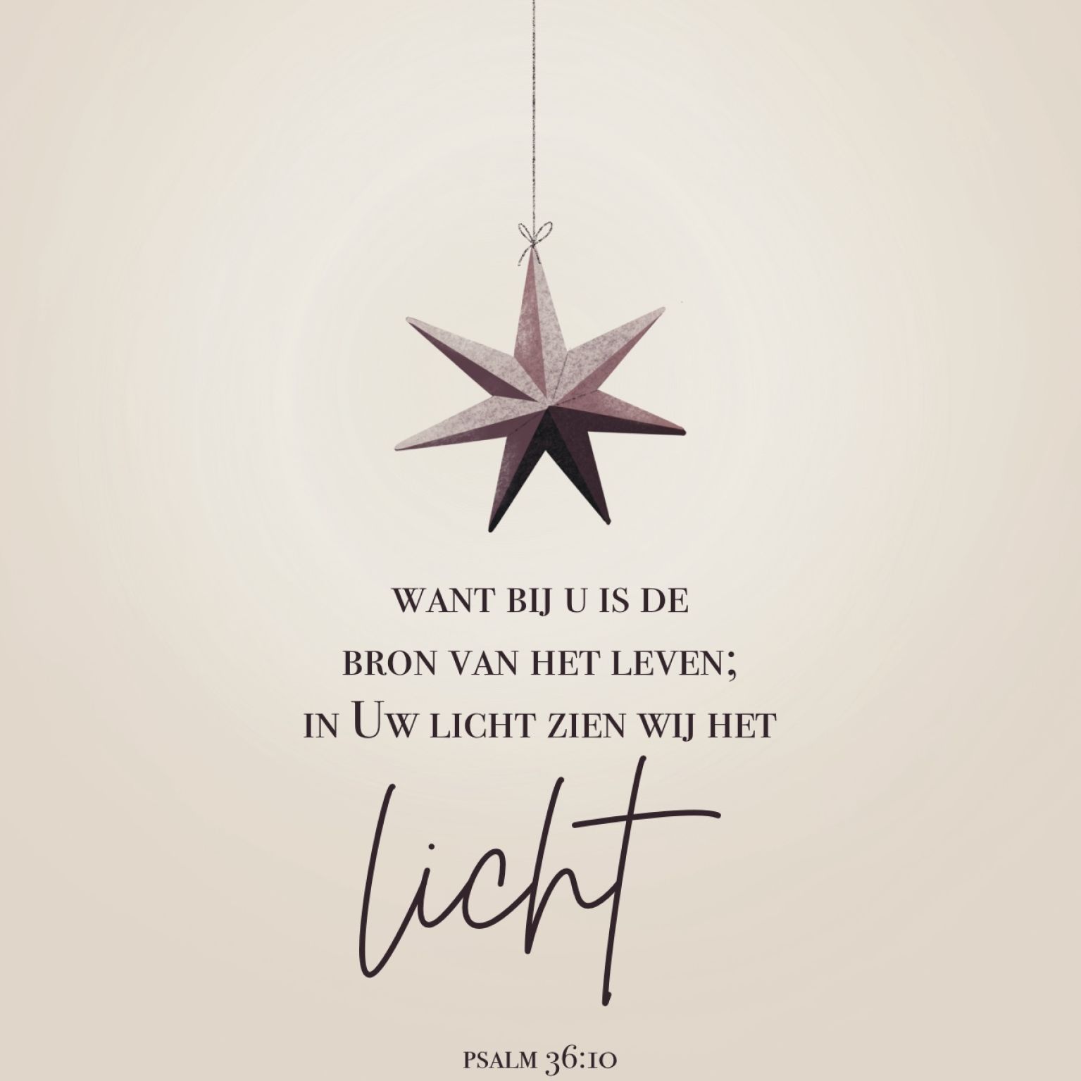 MA41304 - Kerstkaart Marjolein 'Ster - Licht Psalm 36:10'