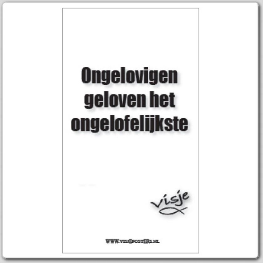 minikaart Visje 'Ongelovigen geloven het ongelofelijkste'