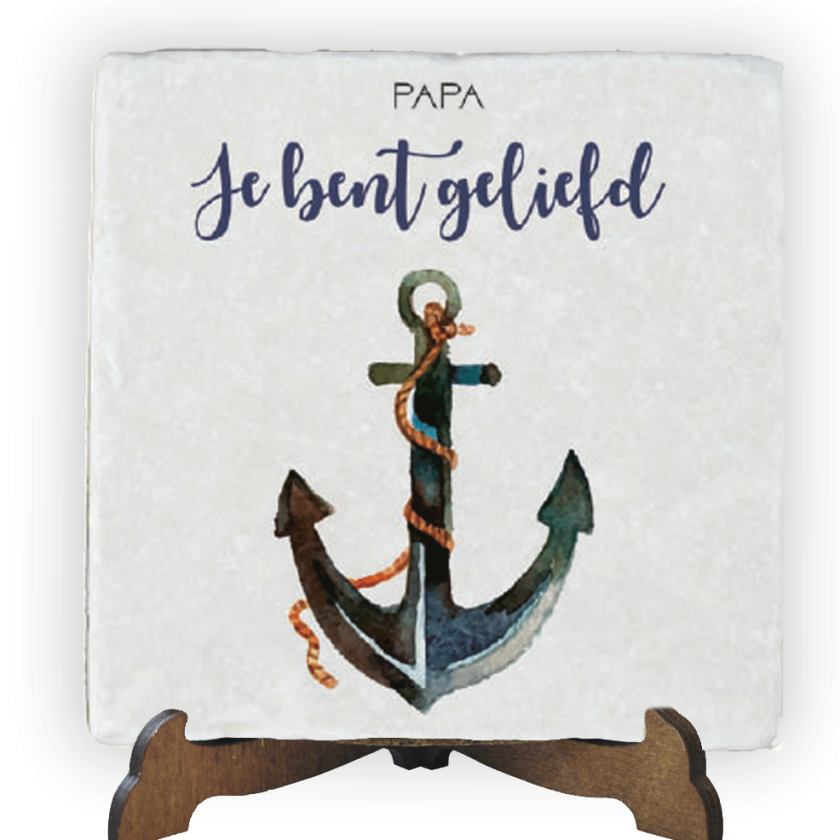 Papa je bent geliefd 10x10 cm - MA17707 -  Tegels van steen bij MajesticAlly