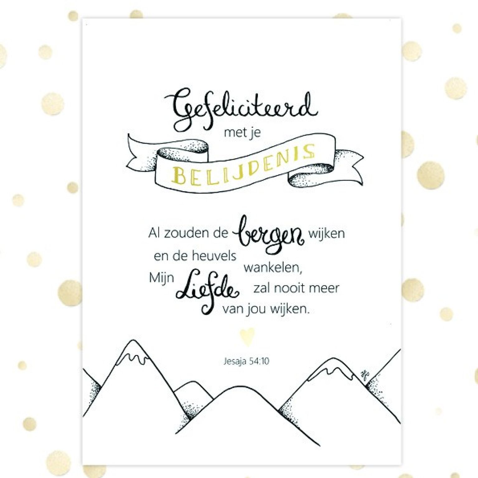 Kaart 'Belijdenis - bergen' - MA36072 -  Golden Blessings bij MajesticAlly