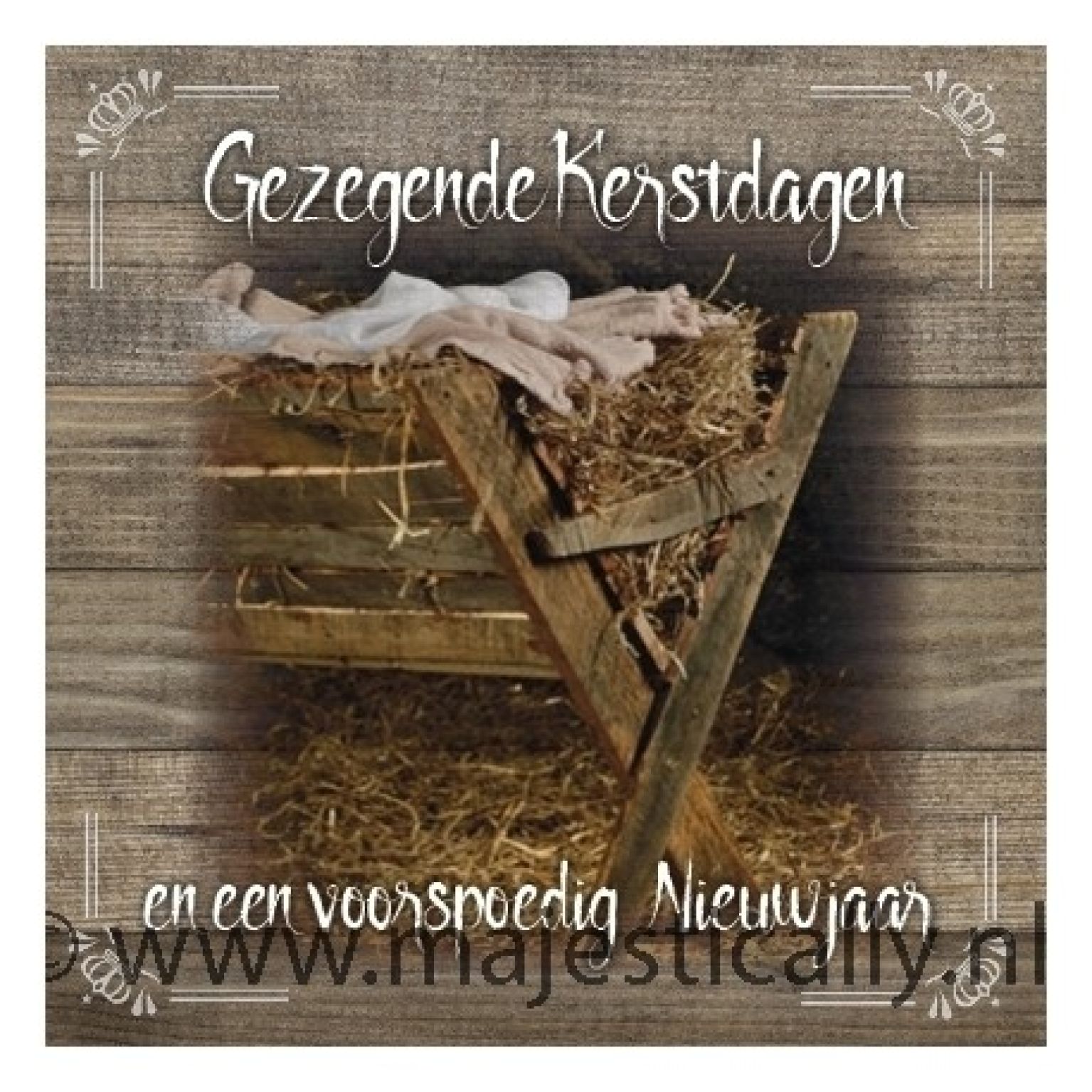 Voordeelpakje kerstkaarten 'Brocante' - 6 stuks - MA26052 -  Voordeelpakjes kerst bij MajesticAlly