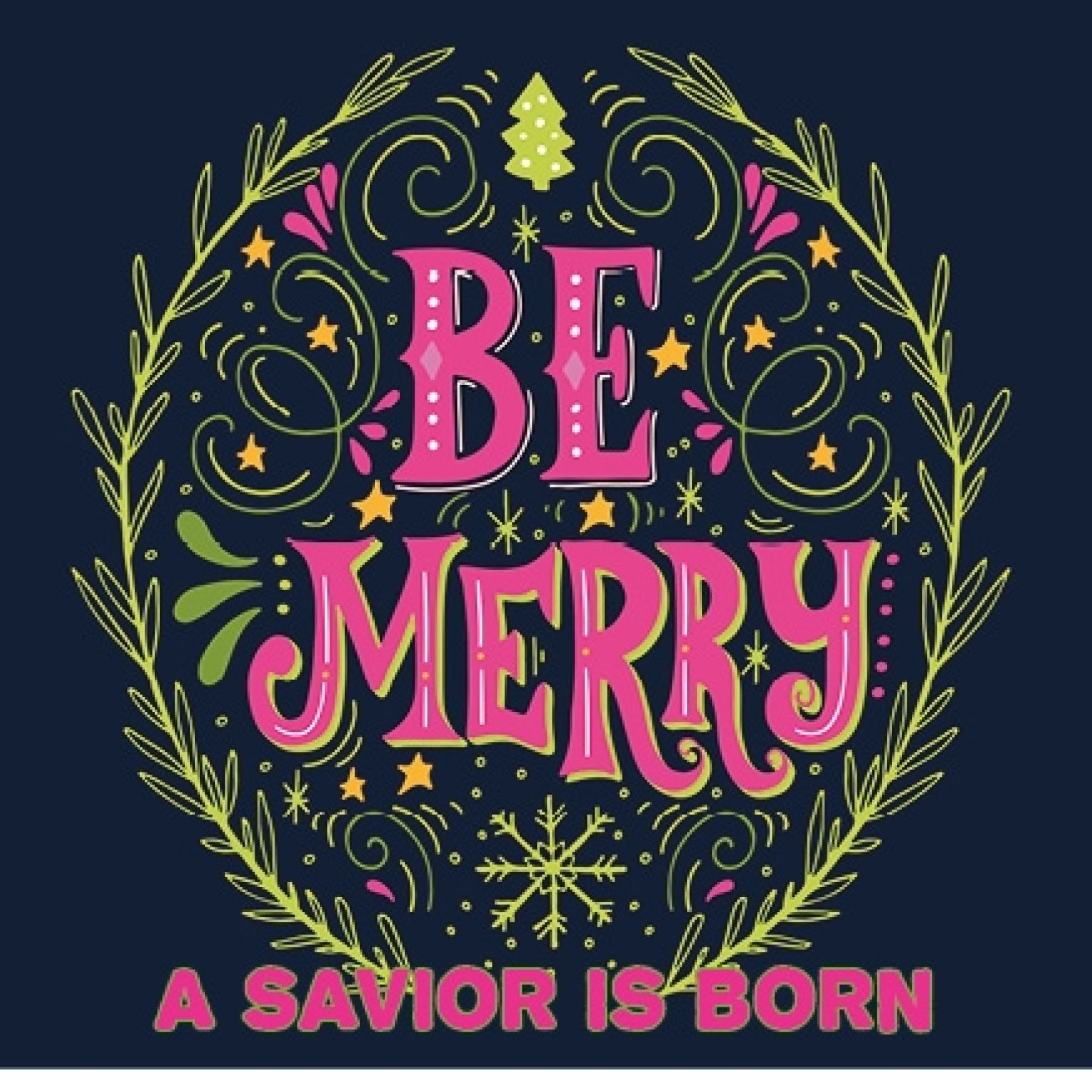 Kerstkaart metallic 'Be merry' - MA16111 -  Christelijke kerstkaarten bij MajesticAlly