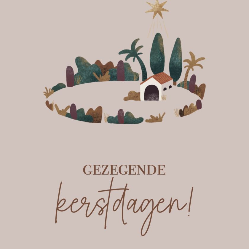 MA41308 - Kerstkaart Marjolein 'Gezegende Kerstdagen - stal'