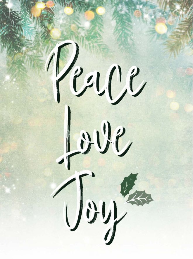 MA41508 - Minikaartje Kerst 'Peace, Love, Joy'