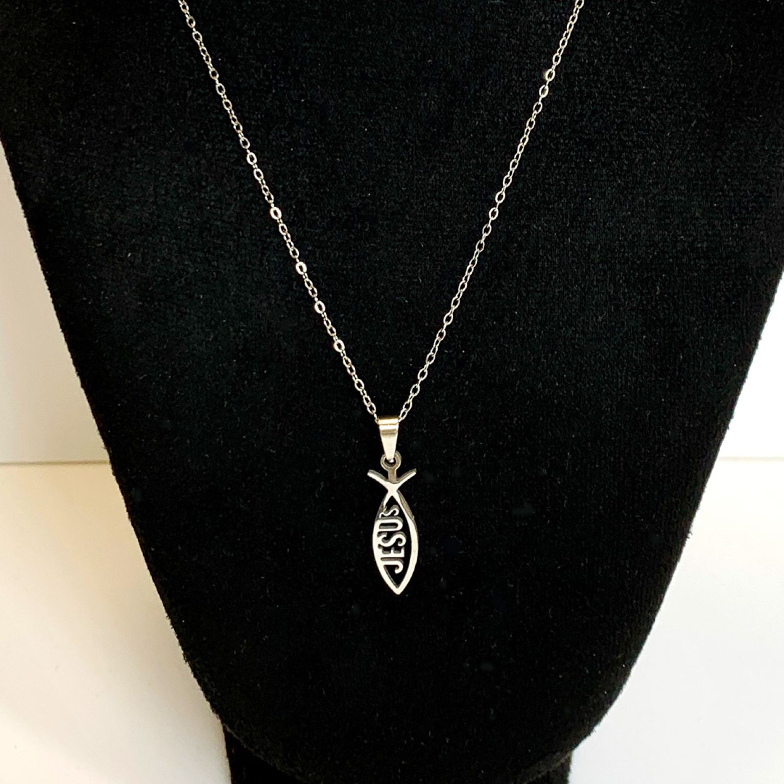 MA47004 - Ketting Visje Jezus - Zilver