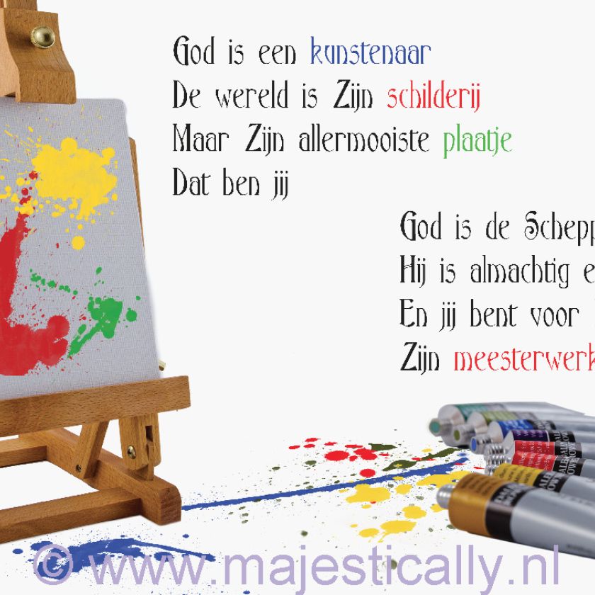 Kinderkaart God is een kunstenaar - MA13005 -  Kinderkaarten bij MajesticAlly