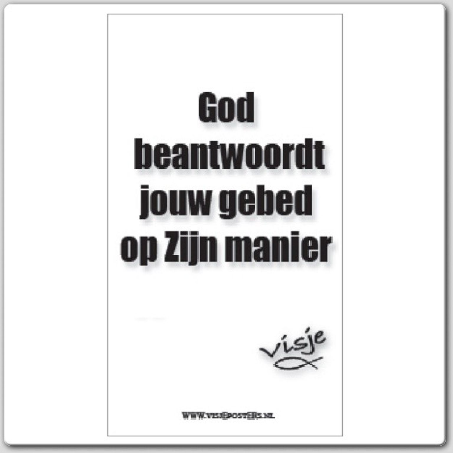 minikaart Visje 'God beantwoordt jouw gebed'