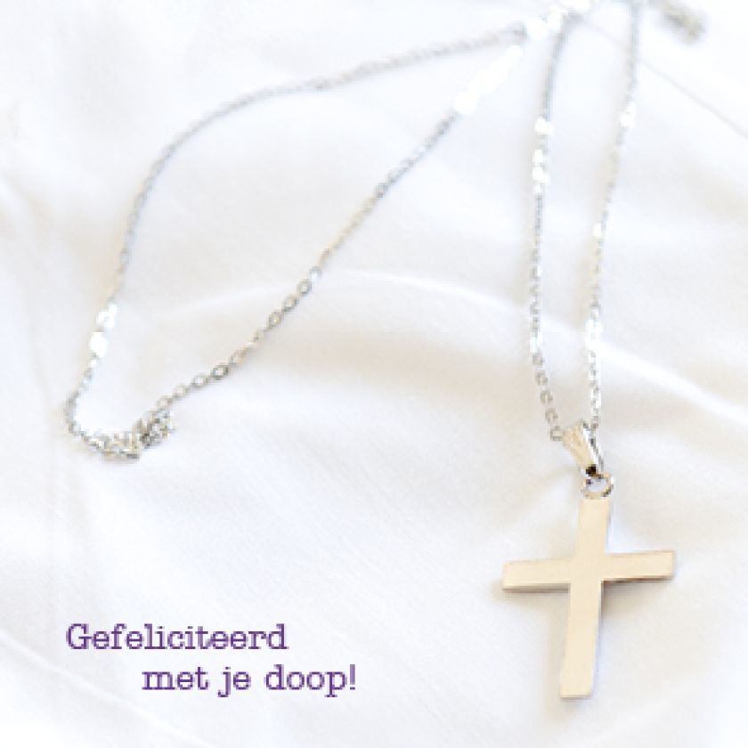 Kaart 'Gefeliciteerd met je doop - kruisje' - MA15019 -  Lifestyle bij MajesticAlly