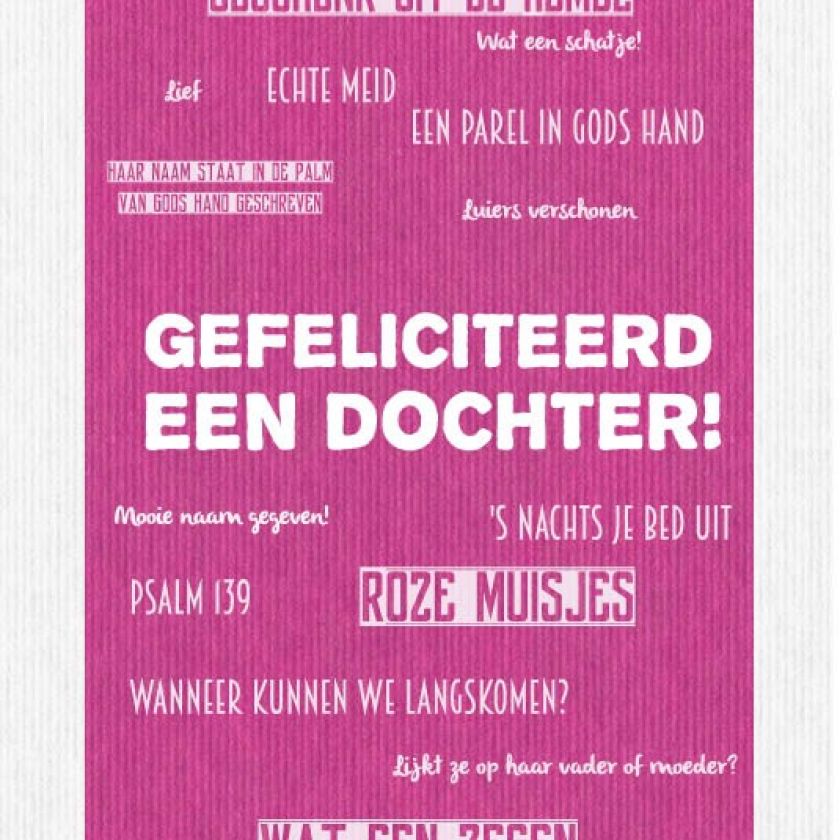 Kaart 'Gefeliciteerd een dochter' - MA17034 -  Leef!  bij MajesticAlly
