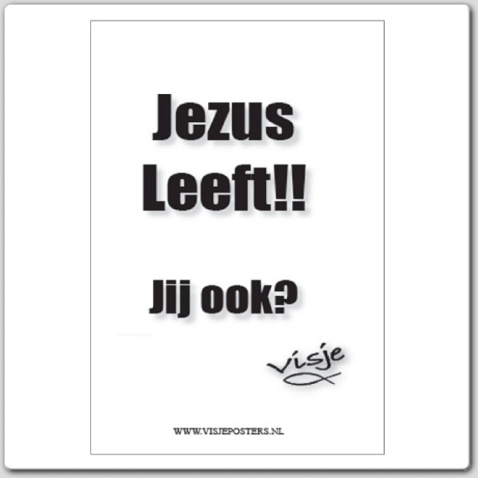 Kaart visje Jezus leeft jij ook - 44114 -  Visje kaarten bij MajesticAlly