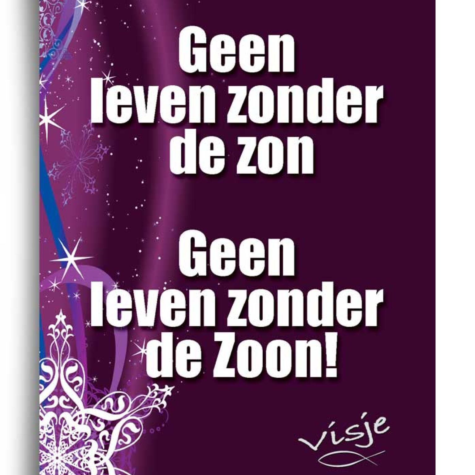 Kerstkaart 'Geen leven zonder de zon' - Visje - 44204 -  Visje kerstkaarten bij MajesticAlly