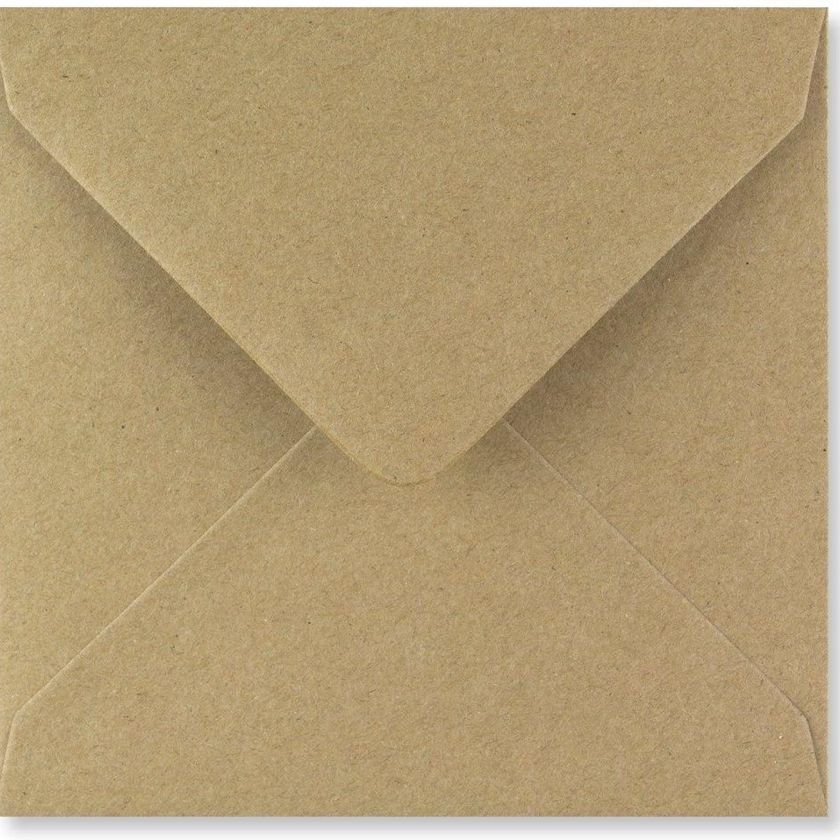 Vierkante kraft envelop (16x16 cm)