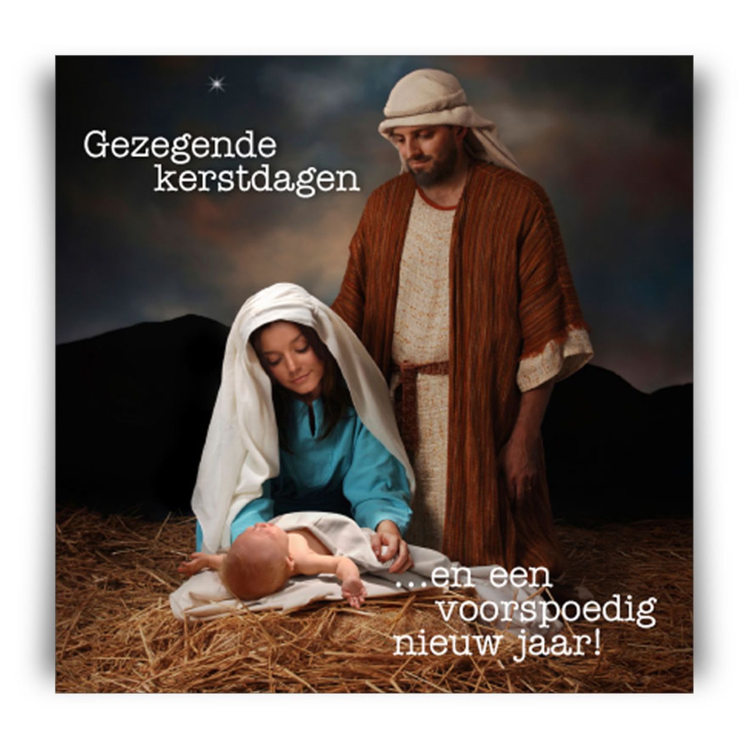 Kerstkaart 'Jozef en Maria' - MA12259 -  Christelijke kerstkaarten bij MajesticAlly