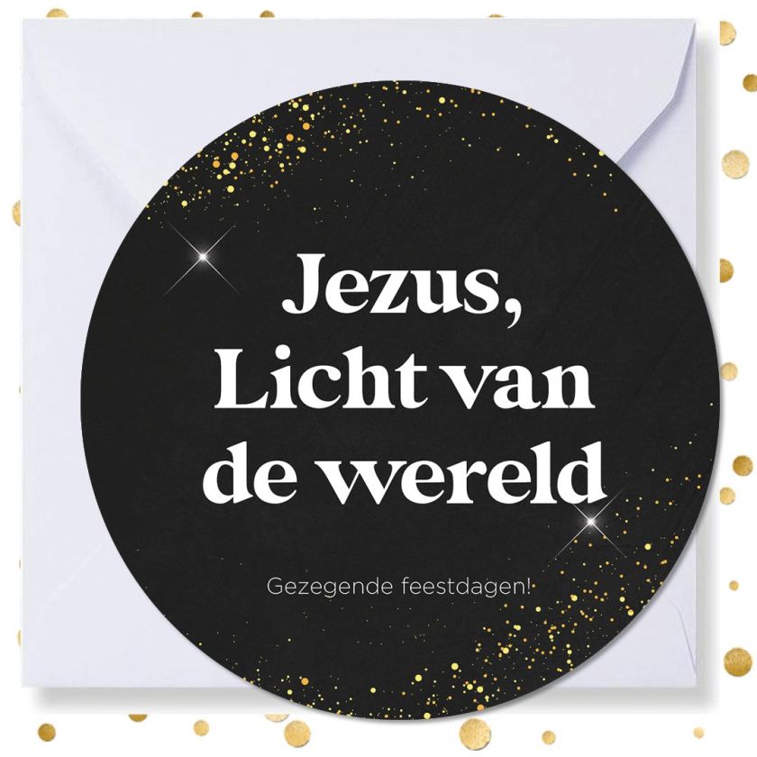 Kerstkaart rond 'Jezus, Licht van de wereld' - MA41006 -  Christelijke kerstkaarten bij MajesticAlly