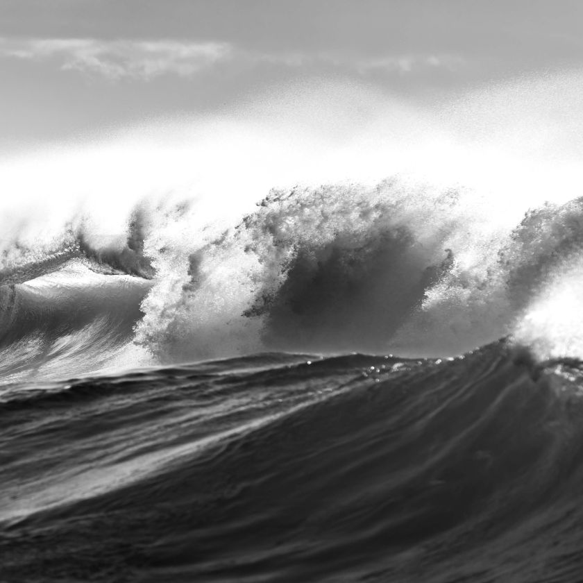 Collage Deco 'Golven' - 30x30 cm - MA39013 -  Wanddeco bij MajesticAlly