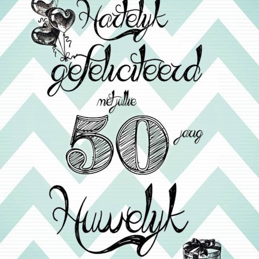 Kaart '50 jarig huwelijk - abstract' - MA17061 -  Leef!  bij MajesticAlly