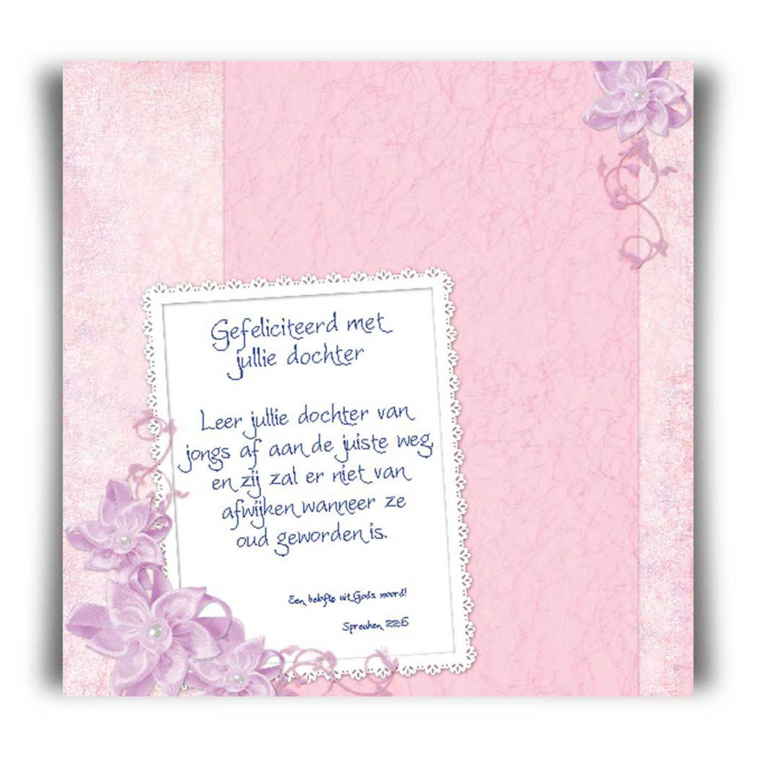 Kaart 'Gefeliciteerd dochter - Spreuken 22' - 45027 -  Bible Message bij MajesticAlly