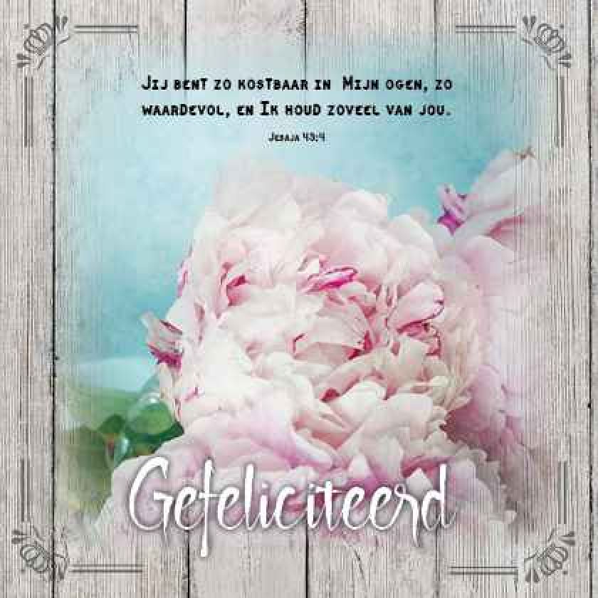 Kaart 'Gefeliciteerd - Jesaja 43' - MA19013 -  Brocante bij MajesticAlly