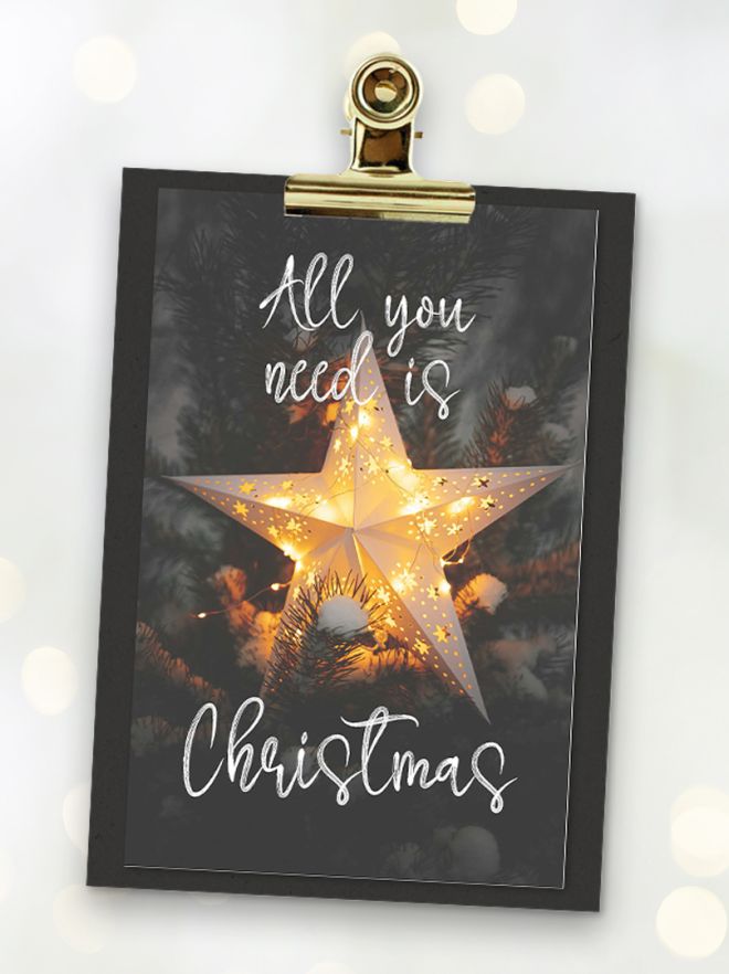 MA41517 - Minikaartje Kerst 'All you need' + klembordje