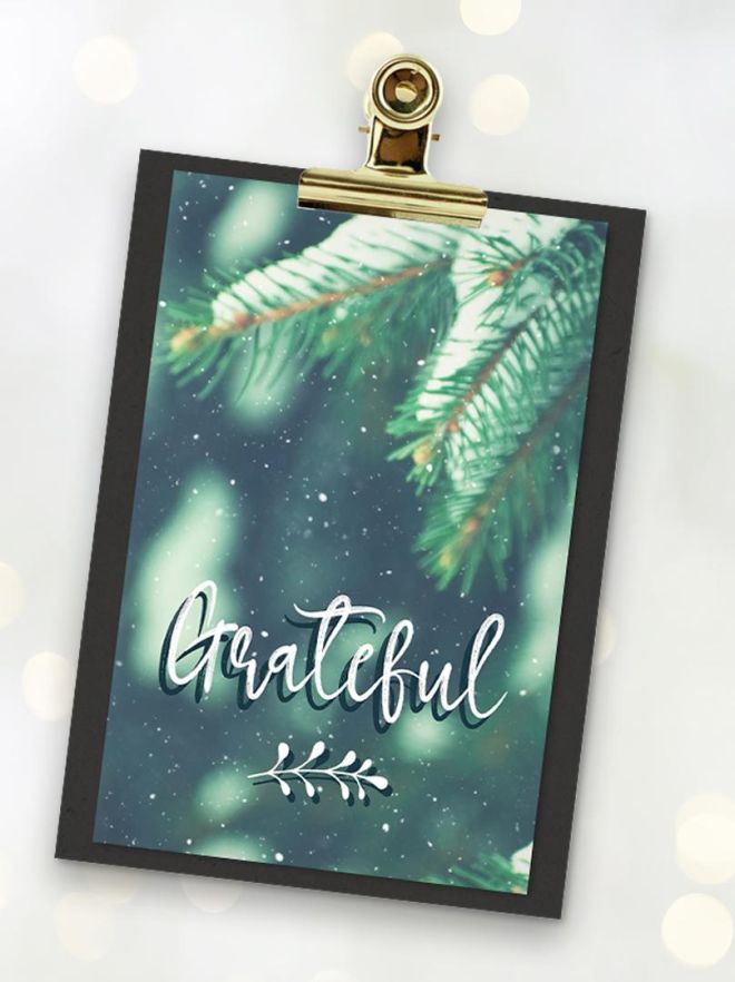 MA41513 - Minikaartje Kerst 'Grateful' + klembordje