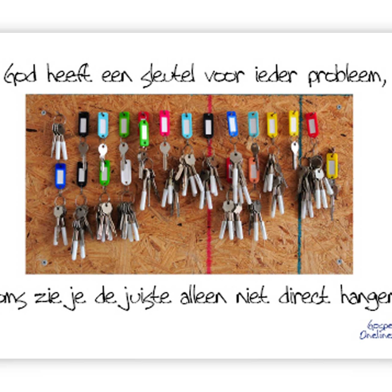 Poster A4 God heeft een sleutel - 46722 -  Wanddeco/posters bij MajesticAlly