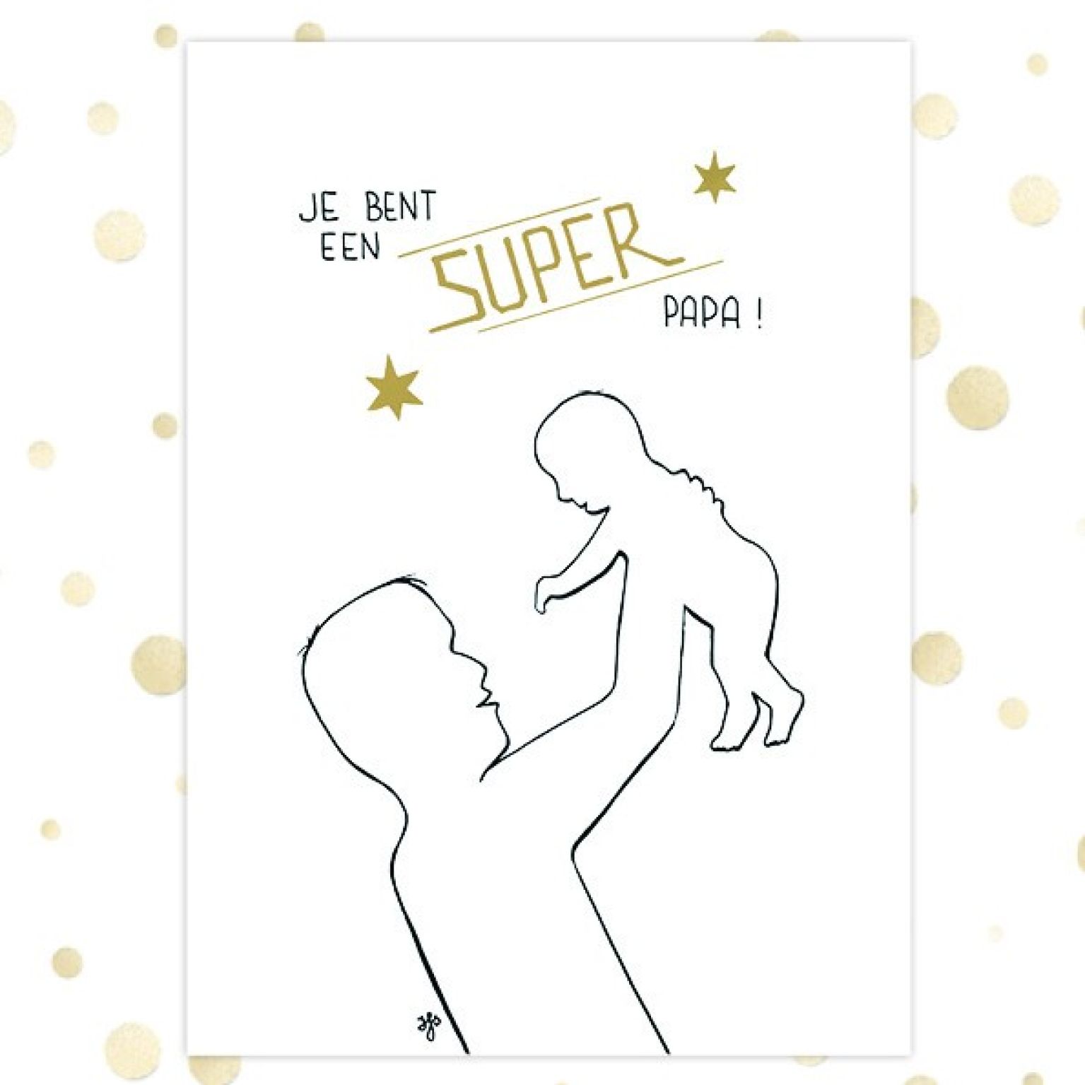 Kaart 'Super papa' - MA36069 -  Golden Blessings bij MajesticAlly