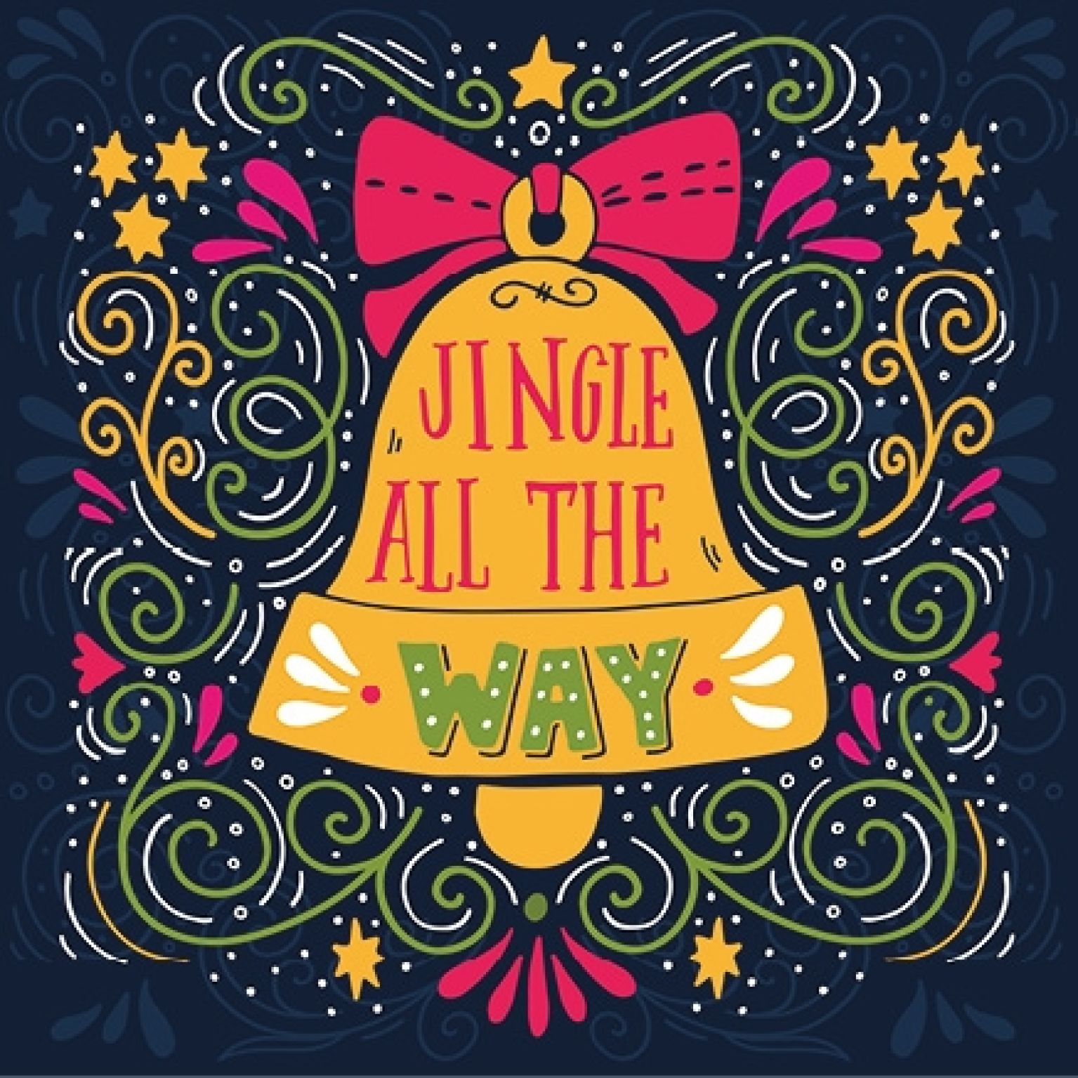 Kerstkaart metallic 'Jingle all the way' - MA16106 -  Algemene kerstkaarten bij MajesticAlly