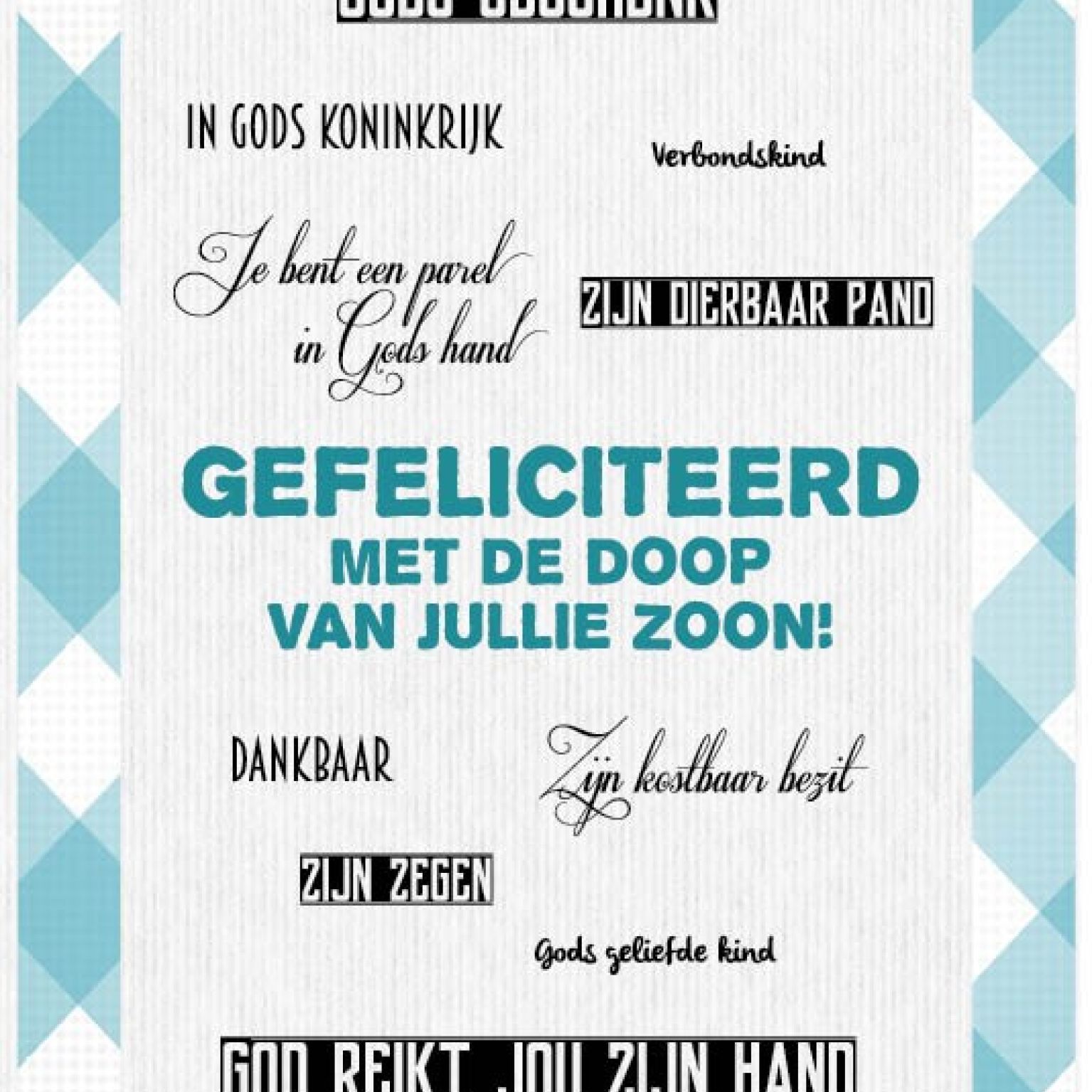 Kaart 'Doop zoon - mooie woorden' - MA17044 -  Leef!  bij MajesticAlly