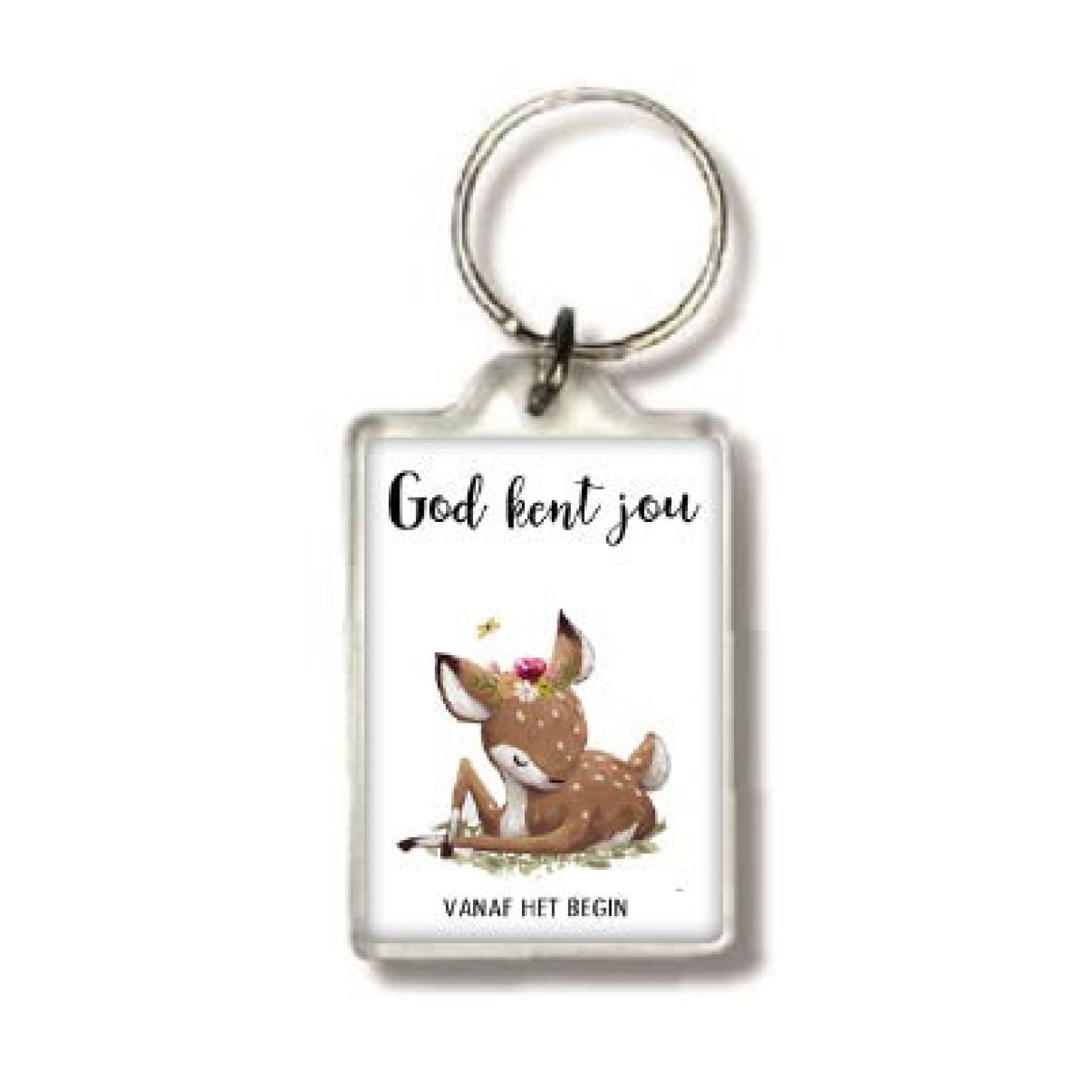 Sleutelhanger hertje God kent jou - MA25506 -  Beautiful Day  bij MajesticAlly