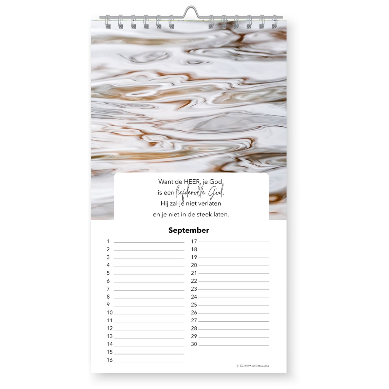 Schepping verjaardagskalender voorbeeldpagina