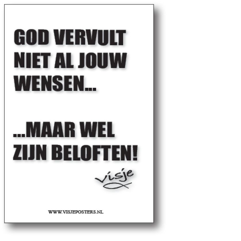 minikaart Visje 'God vervult niet al jouw wensen'