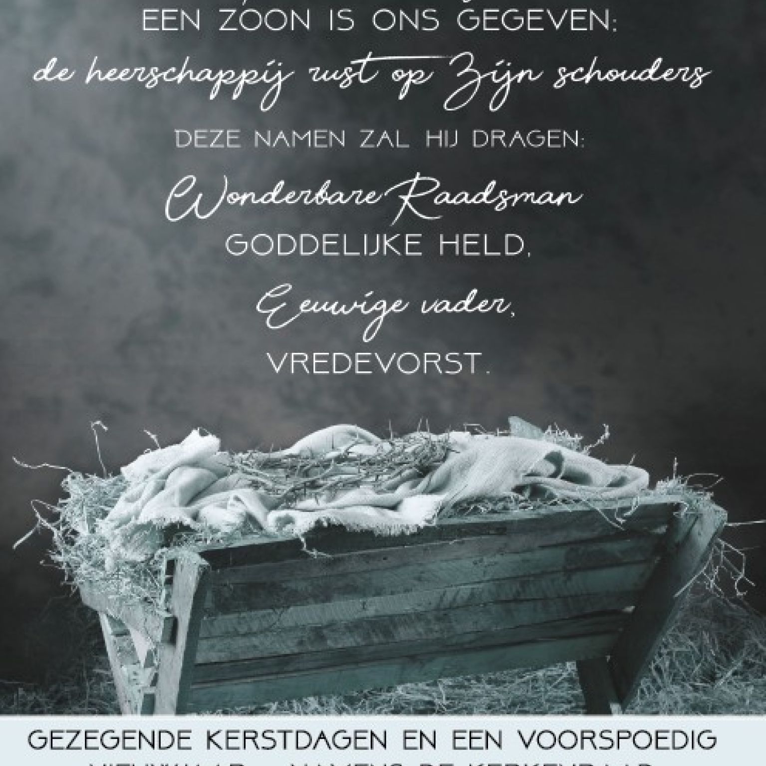 Kerstkaart 'Een Kind is ons geboren - kerkenraad' - MA26231 -  Christelijke kerstkaarten bij MajesticAlly