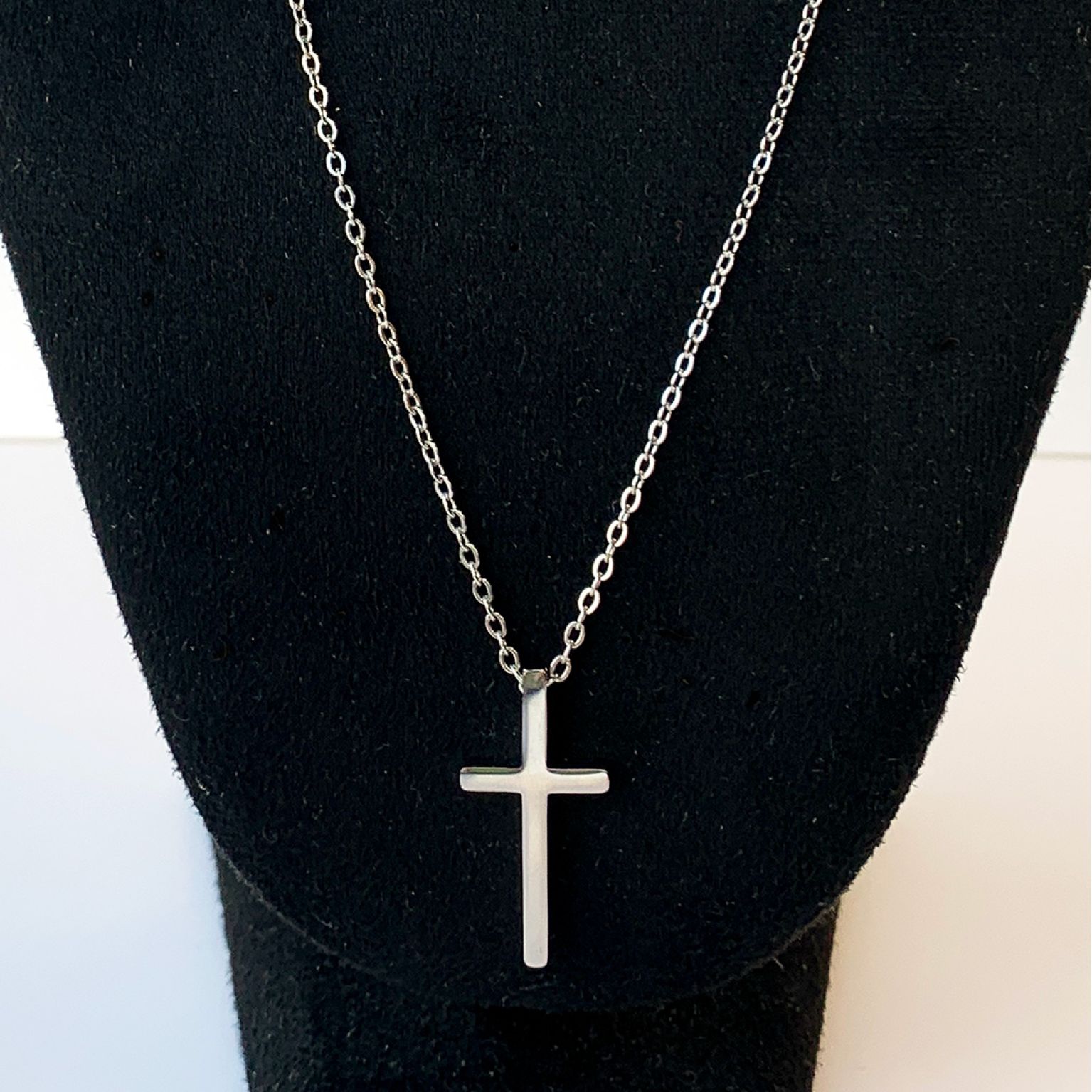 Herenketting kruis 3 cm zilver - 50 cm