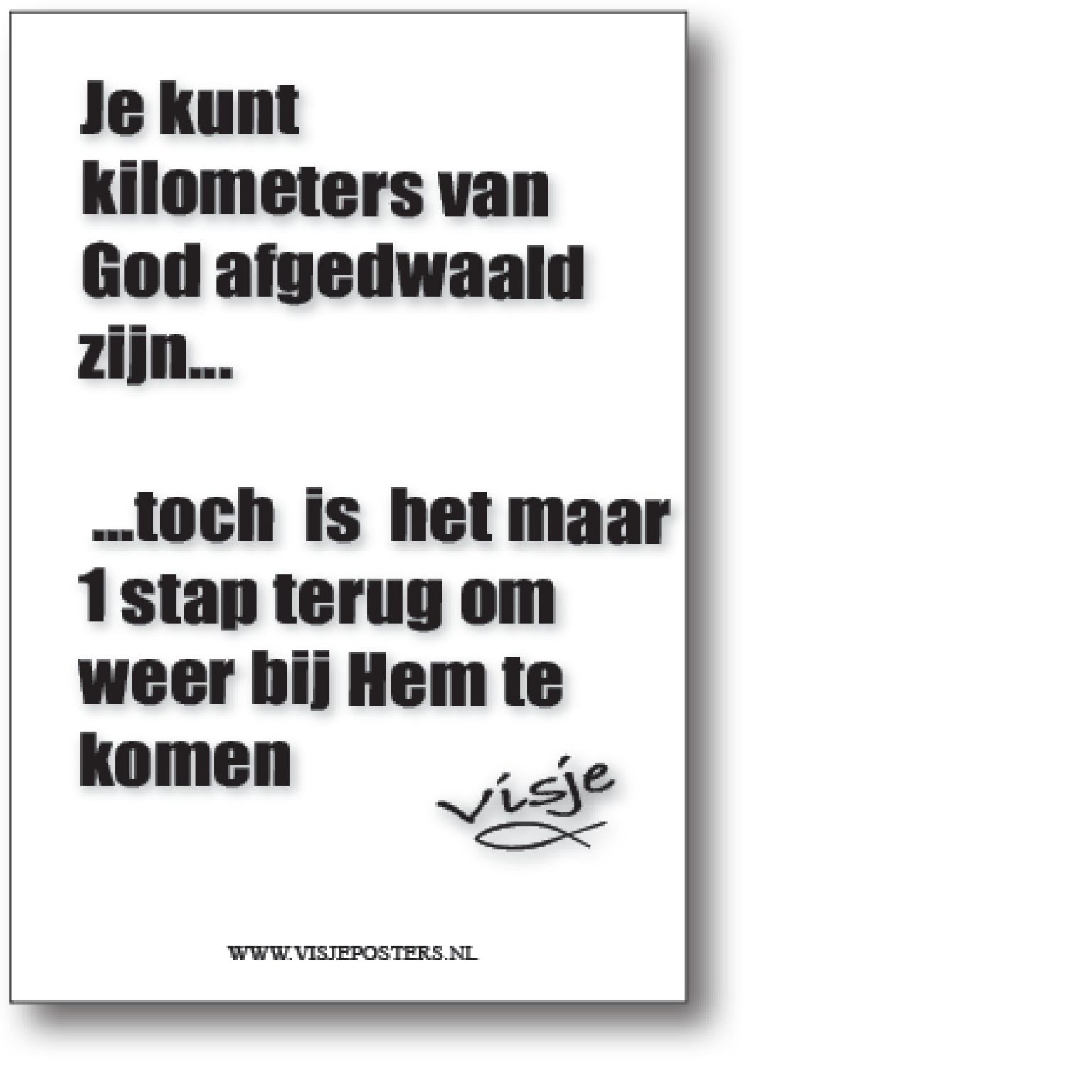 minikaart Visje 'Je kunt kilometers van God zijn afgedwaald'