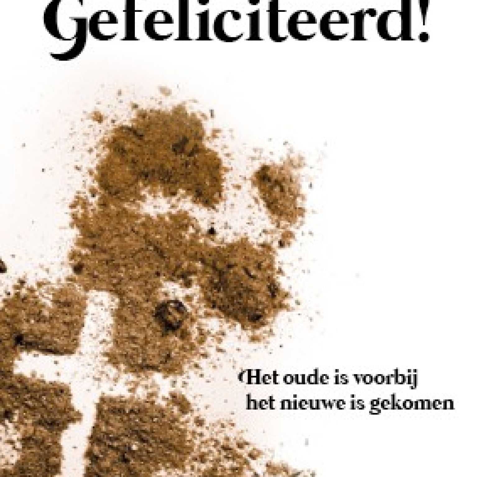 Minikaart 'Gefeliciteerd - het oude is voorbij' - 552611MK -  Minikaartjes