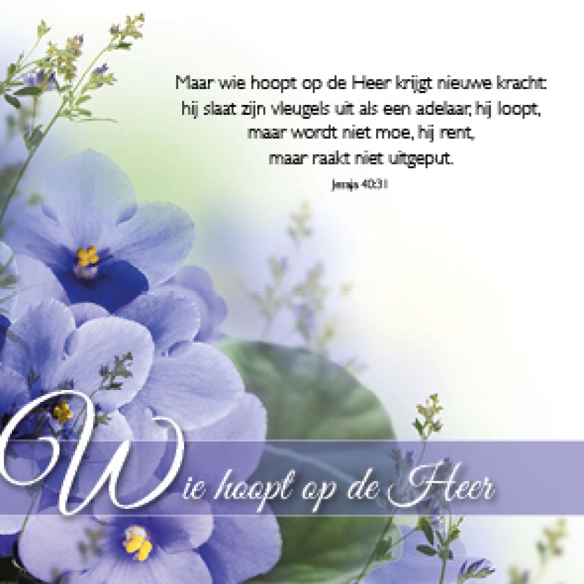 Kaart 'Wie hoopt op de Heer' - MA46119 -  Bemoediging