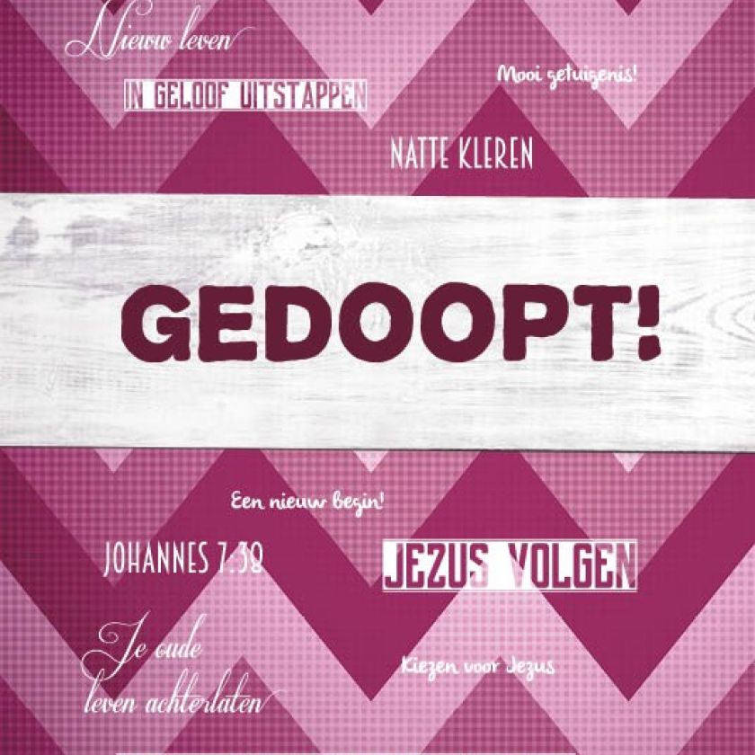 Kaart 'Gedoopt - roze' - MA17043 -  Leef!  bij MajesticAlly