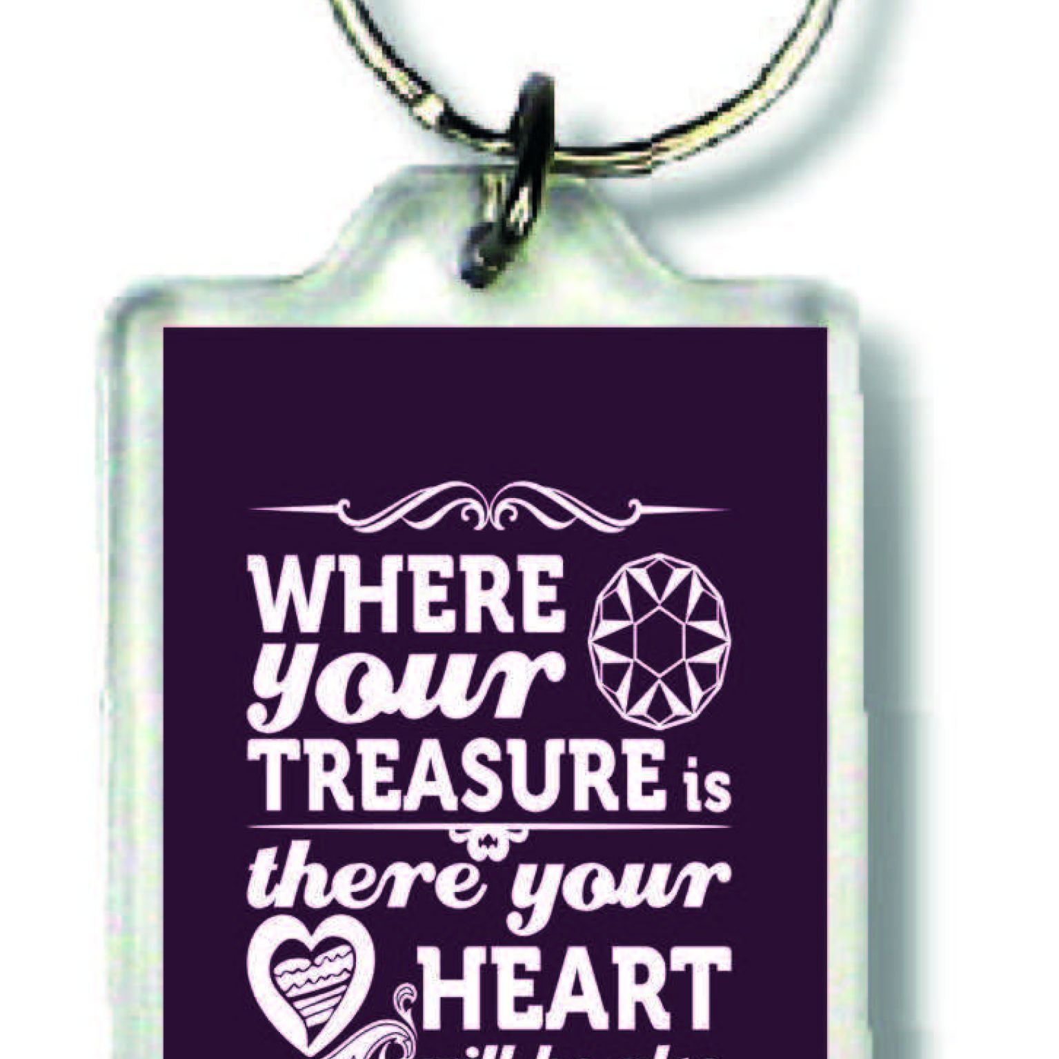 Sleutelhanger where your treasure is - MA23007 -  Bible Verses bij MajesticAlly