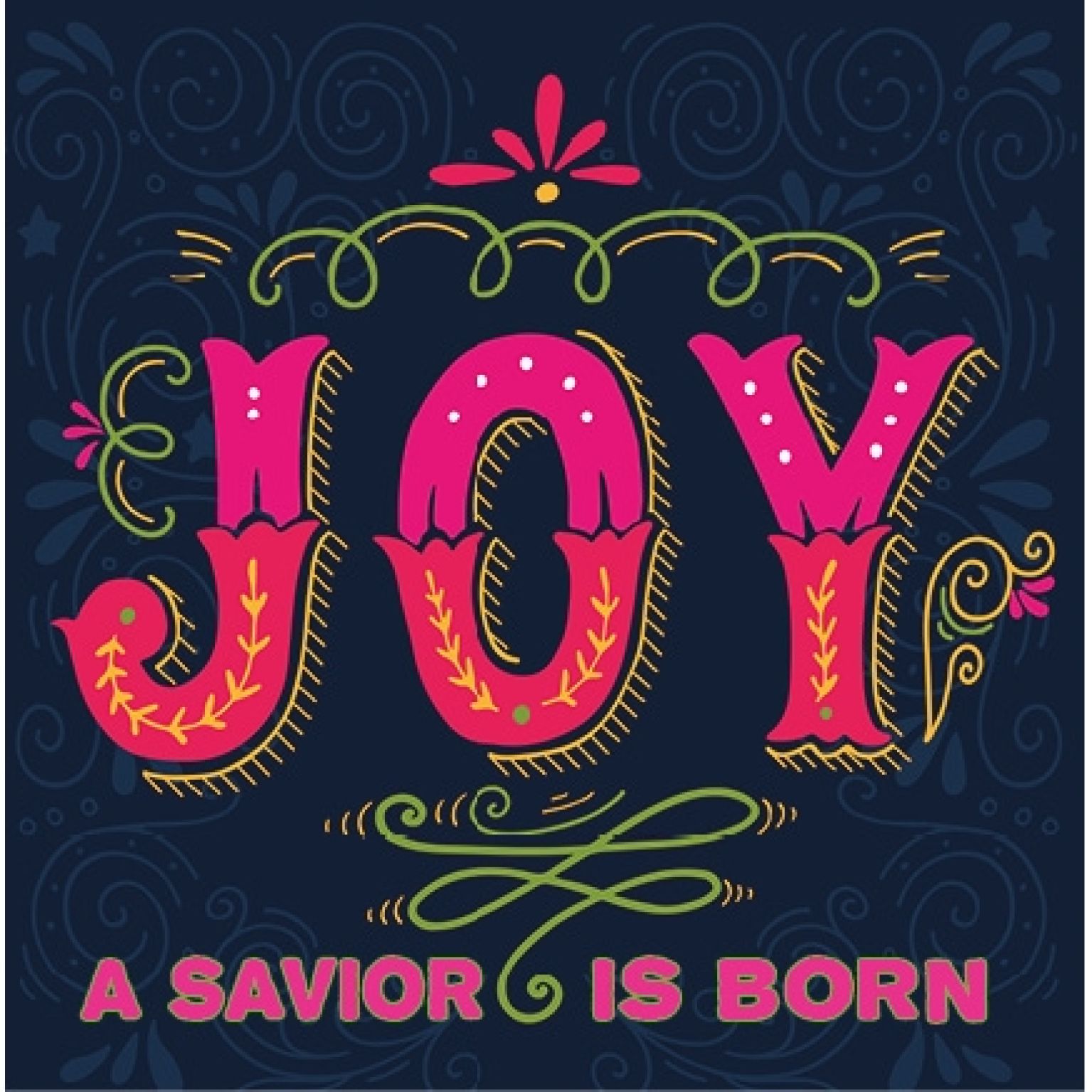 Kerstkaart metallic 'Joy' - MA16104 -  Christelijke kerstkaarten bij MajesticAlly