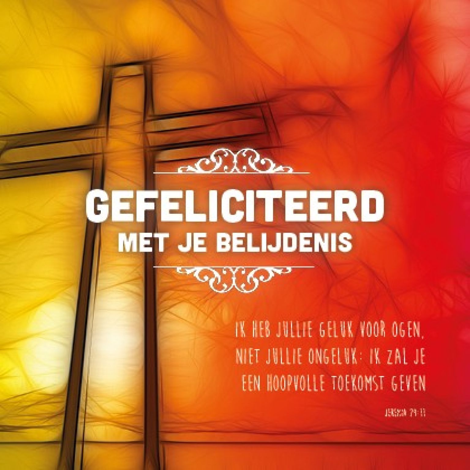 Kaart gefeliciteerd mj belijdenis kruis - MA15029 -  Belijdenis bij MajesticAlly