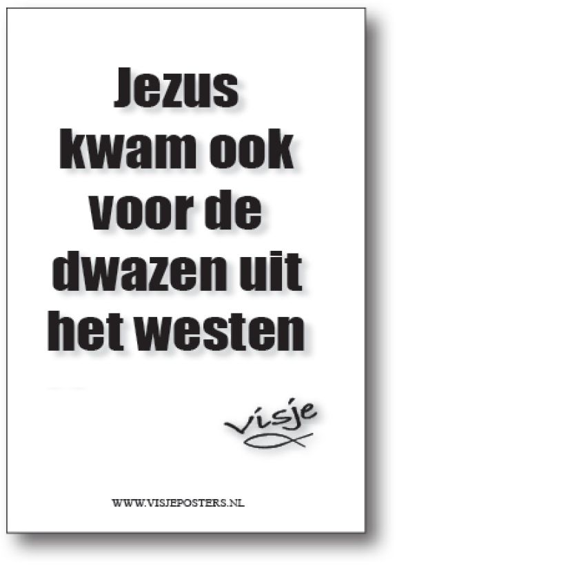 Minikaart 'Jezus kwam ook voor de dwazen uit het westen' - Visje - 46042 -  Visje kerstkaarten bij MajesticAlly