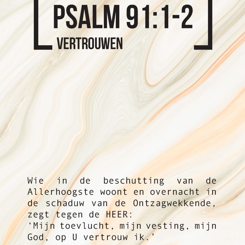 Bijbeltekstkaart 'Psalm 91:1-2' NBV21 - MA42009 -  Interieurkaarten bij MajesticAlly