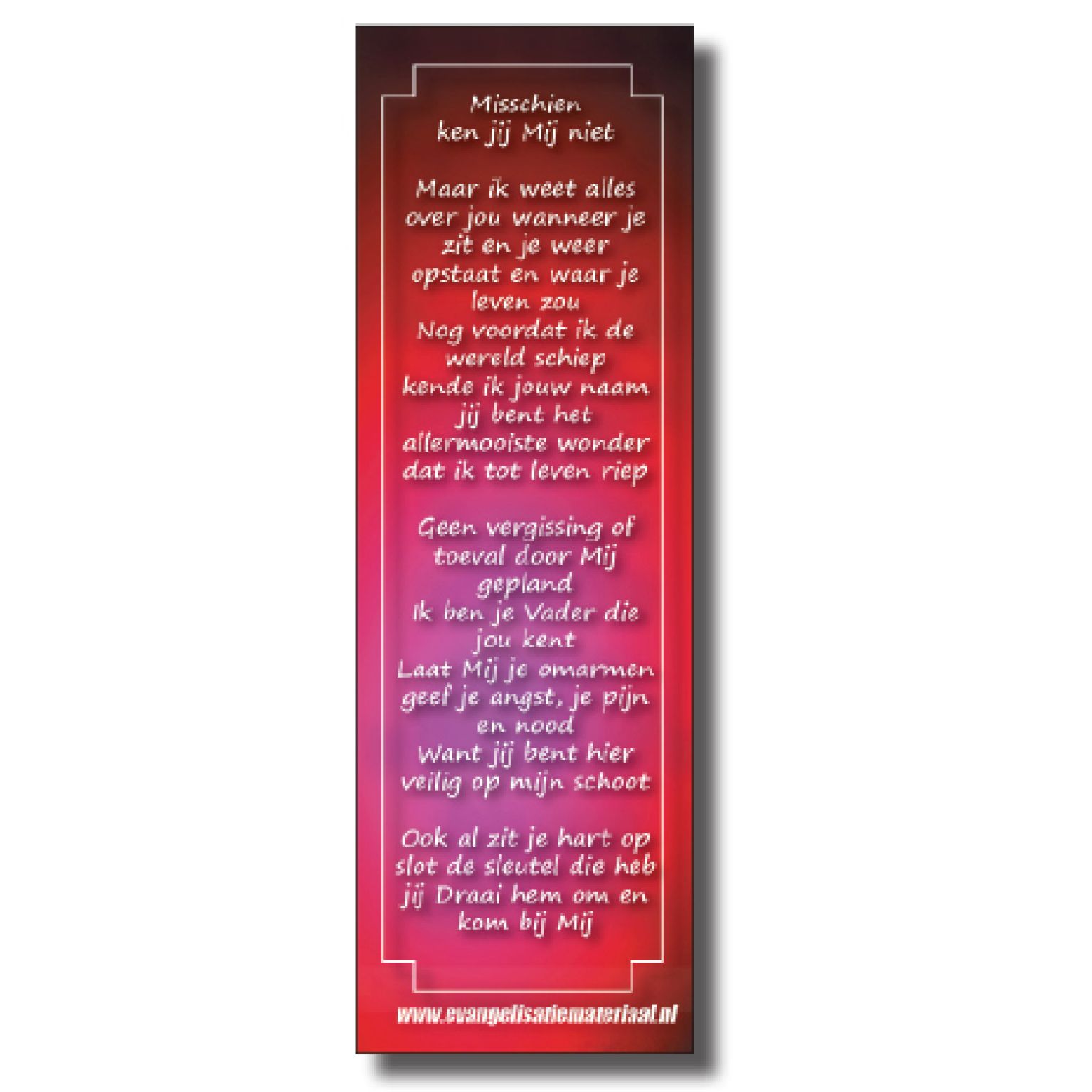 Boekenlegger 'Misschien ken jij Mij niet'