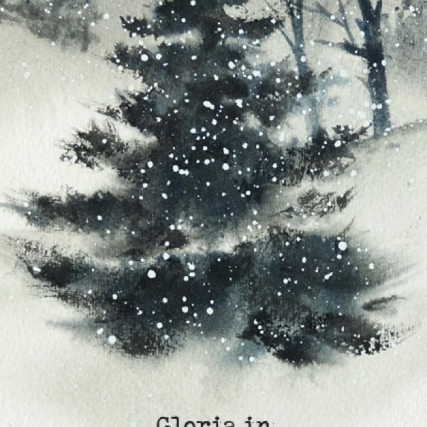 Kerstkaart 'Gloria in exelsis deo - boom' - MA26208 -  Christelijke kerstkaarten bij MajesticAlly