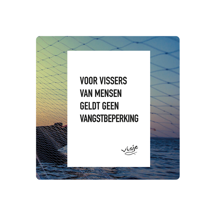 V16013 Visje Cadeaubordjes 15x15 Vissers van mensen a10b6893