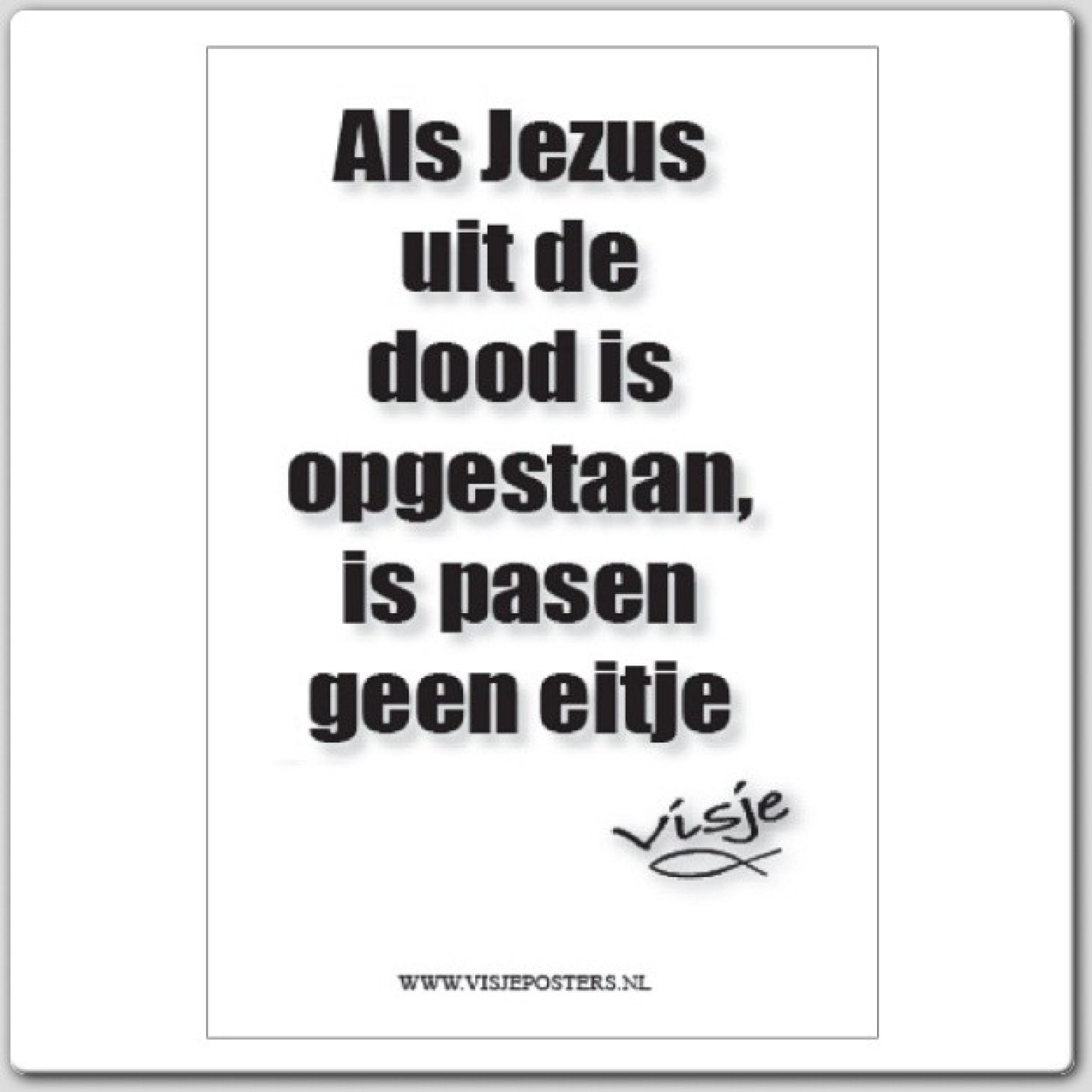 Minikaart visje als Jezus uit de dood is - 46044 -  Minikaartjes Visje bij MajesticAlly